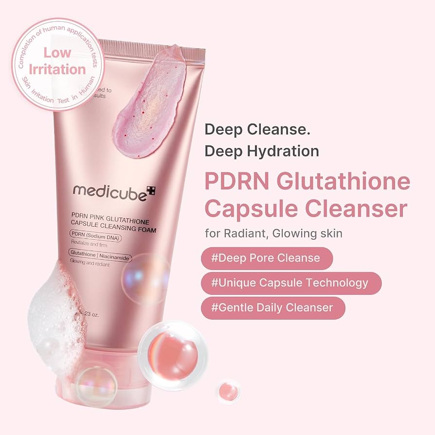 Pdrn Pink Glutathione Capsule Cleansing Foam