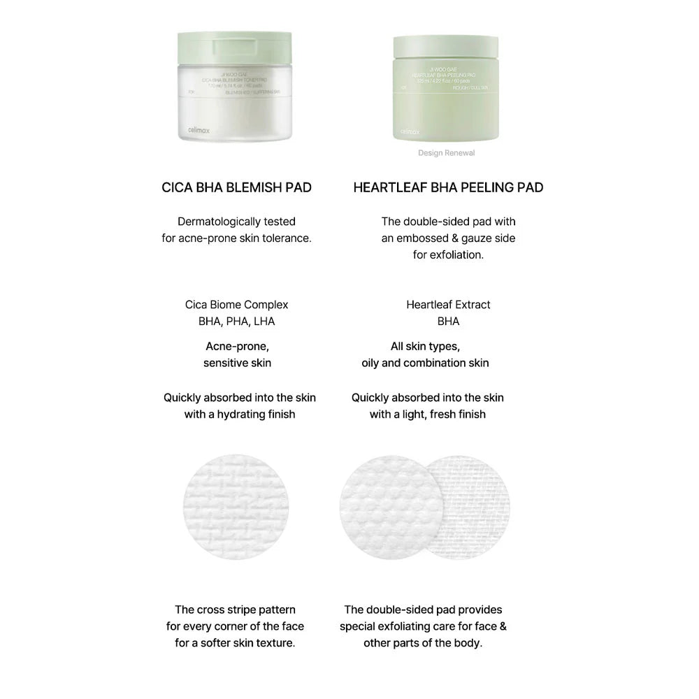 Ji Woo Gae Cica BHA Blemish Toner Pad