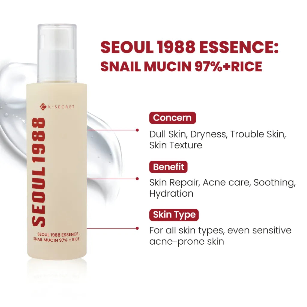Seoul 1988 Essence: Snail Mucin 97% + Rice