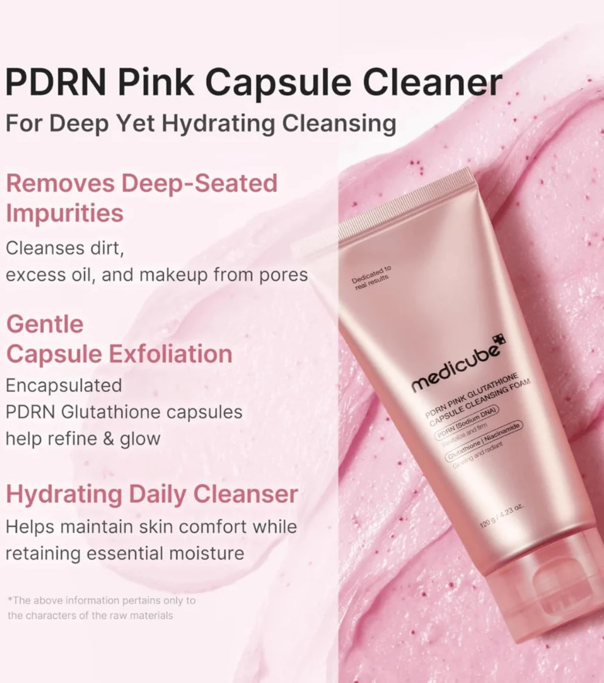 Pdrn Pink Glutathione Capsule Cleansing Foam